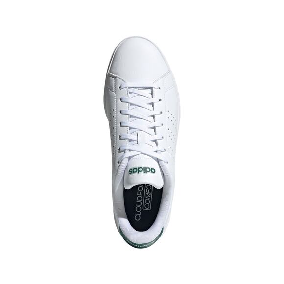 NWT Adidas Men’s Advantage 2.0 Sneakers White/Black/Collegiate Green Size 9